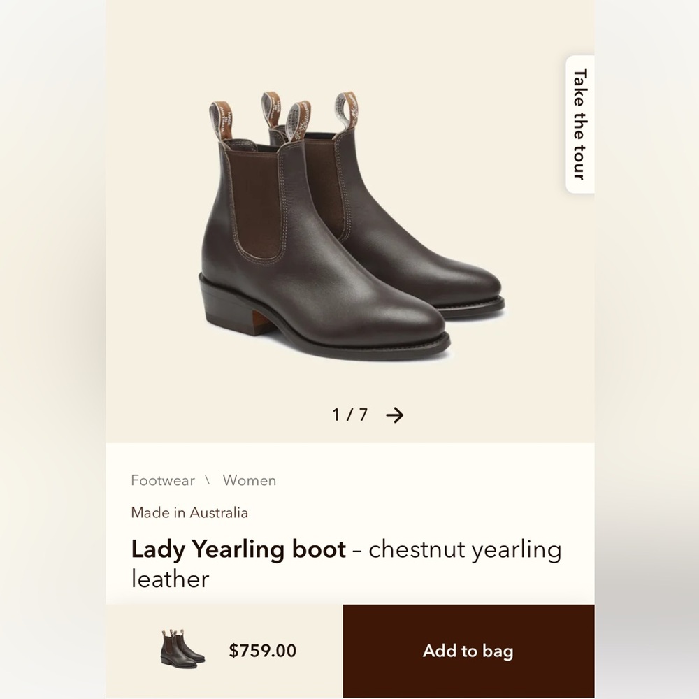 R.M. Williams Chestnut Lady Yearling Boots